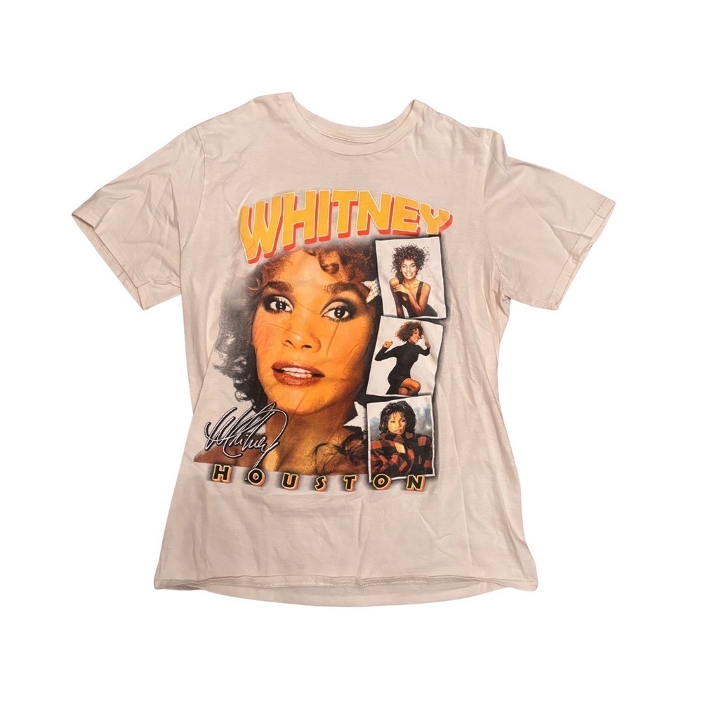 Whitney Houston Graphic T-Shirt in Beige